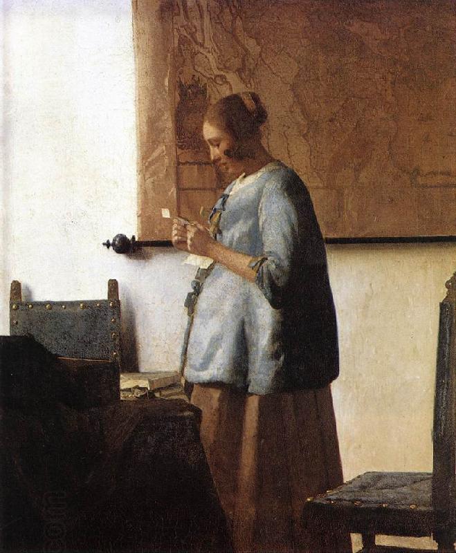 Jan Vermeer Woman in Blue Reading a Letter oil painting picture